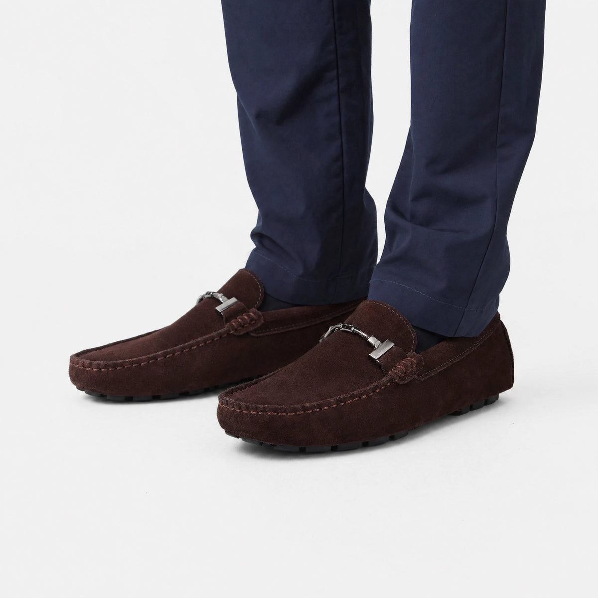 Dark Brown Chain Driving Loafers