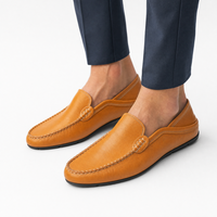 Camel Leather Braided Loafers