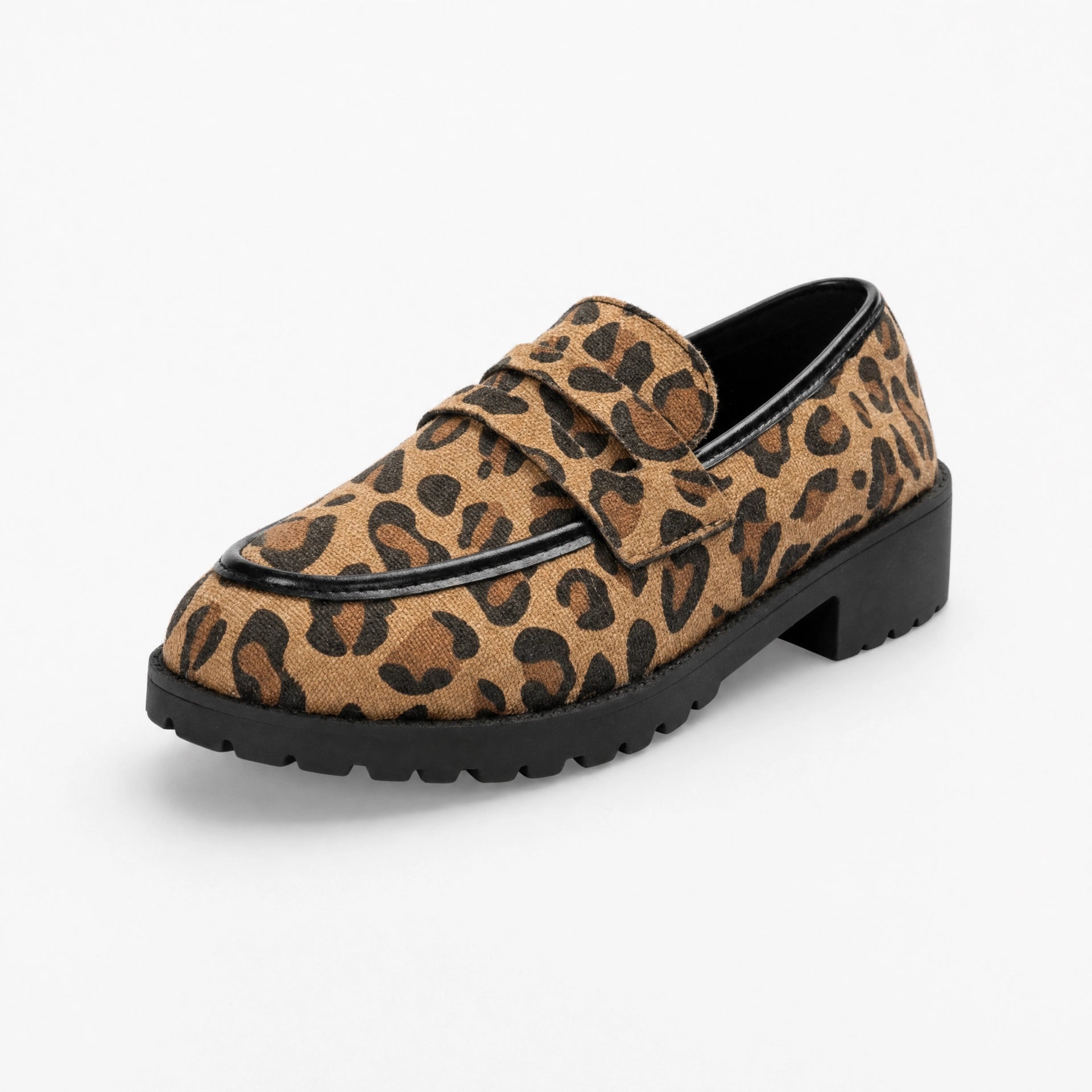 Leopard Print Platform Loafers