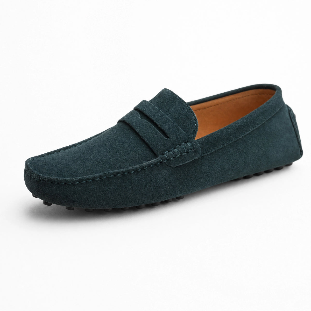 Dark Grey Penny Pebbled Loafers