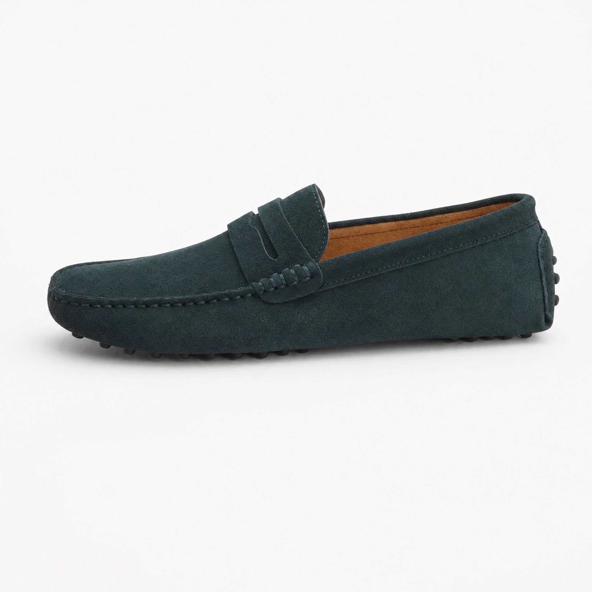 Dark Grey Penny Pebbled Loafers