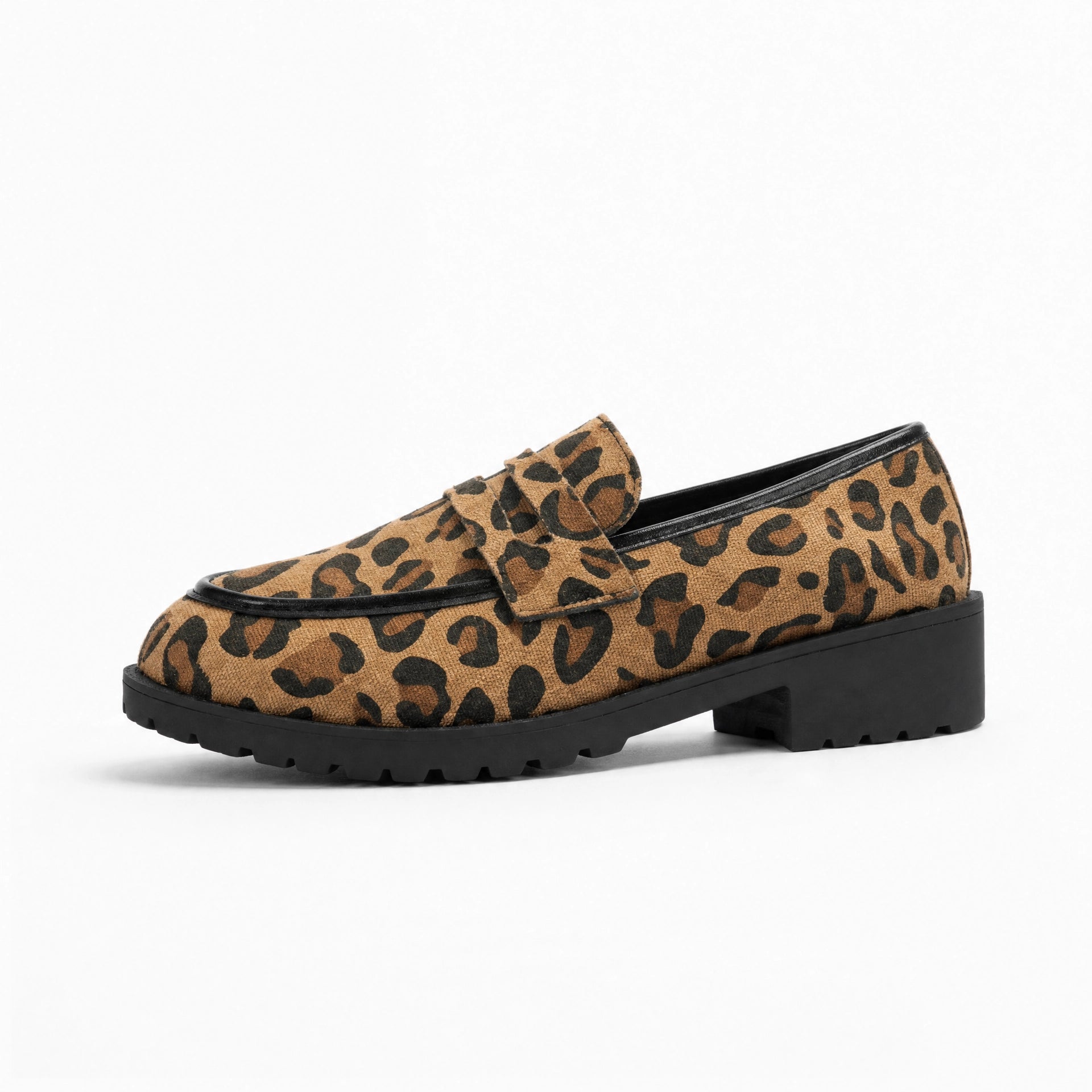 Leopard Print Platform Loafers