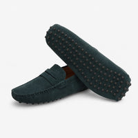 Dark Grey Penny Pebbled Loafers