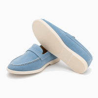 Blue Suede Strap Loafers