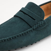 Dark Grey Penny Pebbled Loafers