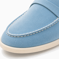 Blue Suede Strap Loafers