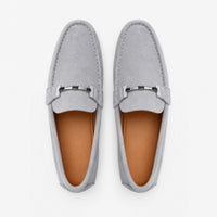 Grey Suede Chain Loafers