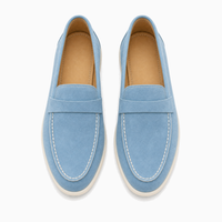Blue Suede Strap Loafers