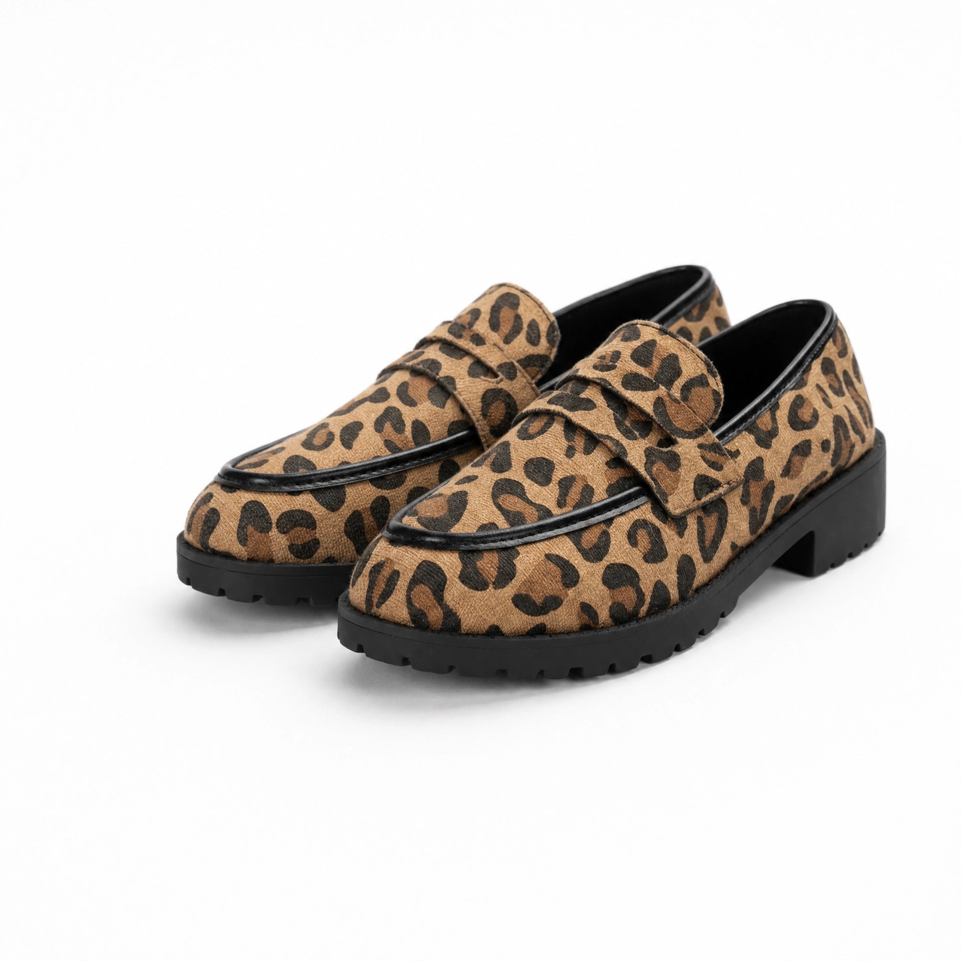 Leopard Print Platform Loafers