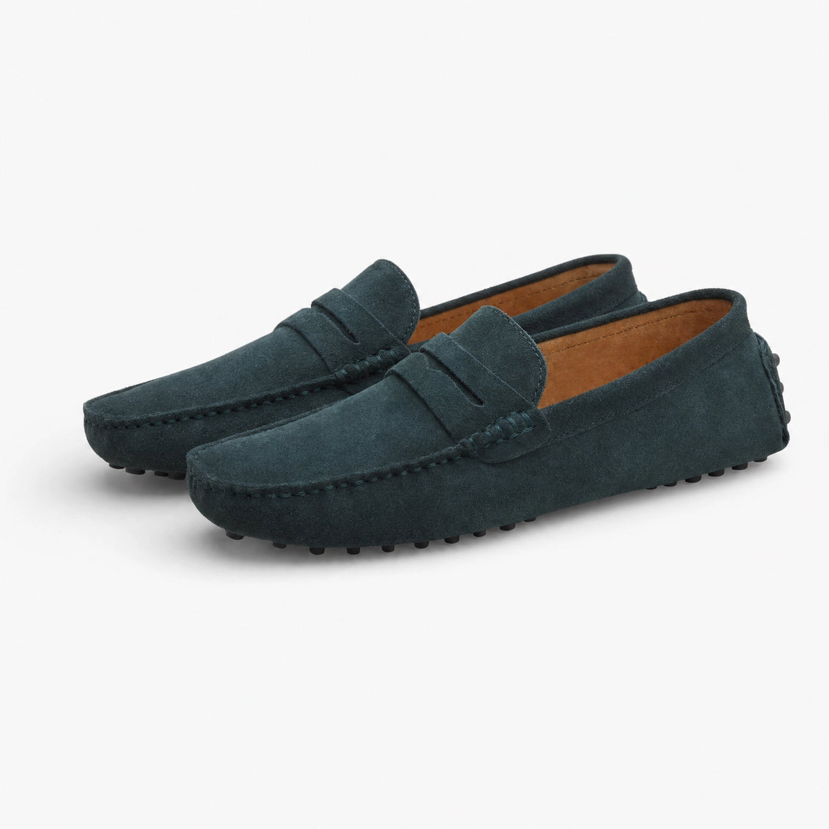 Dark Grey Penny Pebbled Loafers
