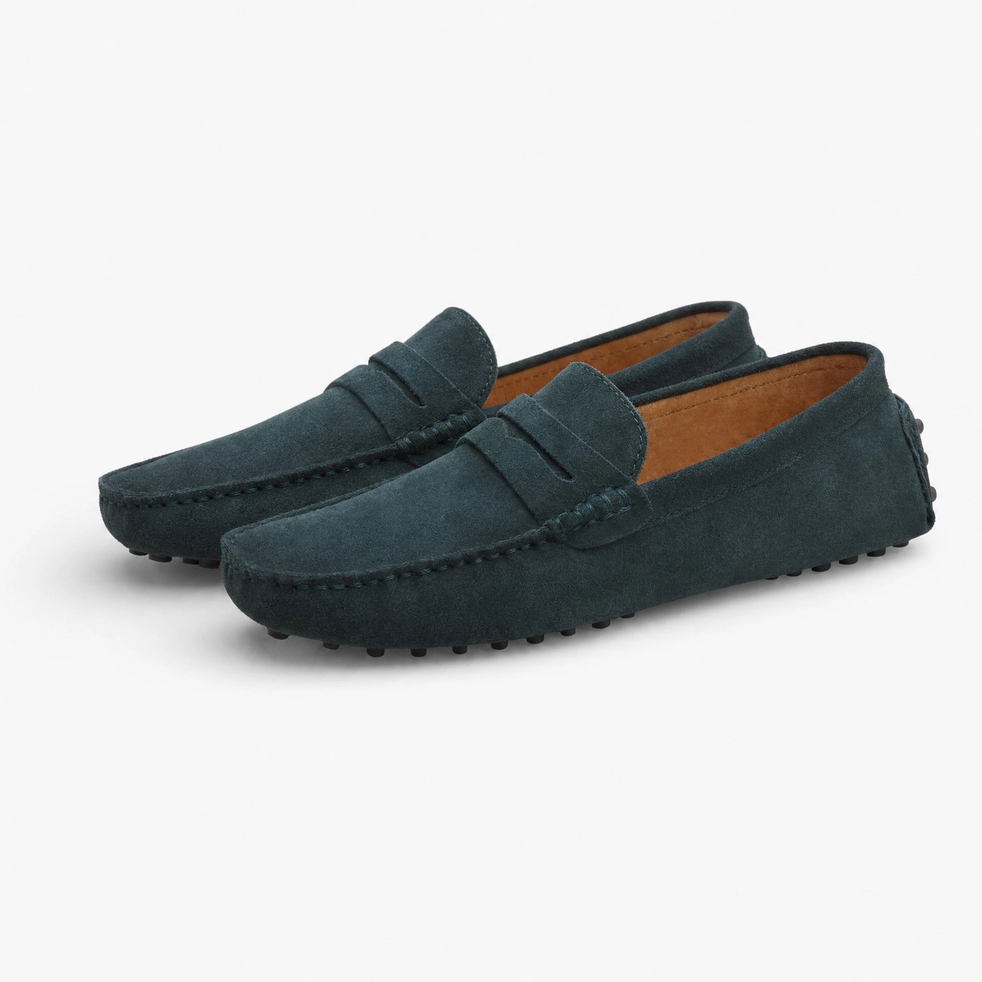 Dark Grey Penny Pebbled Loafers