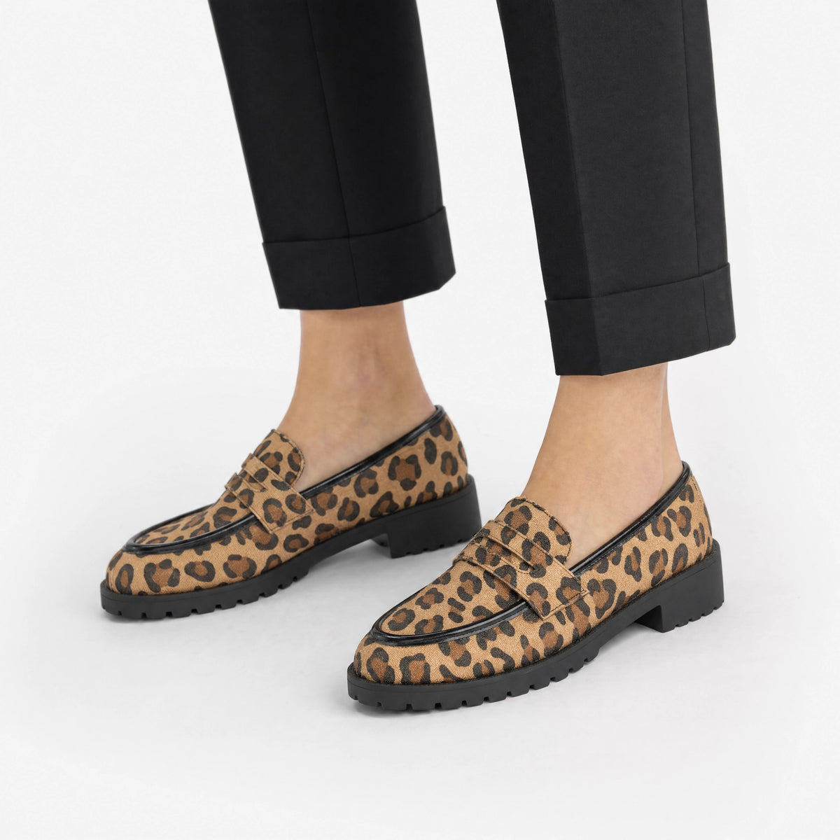 Leopard Print Platform Loafers