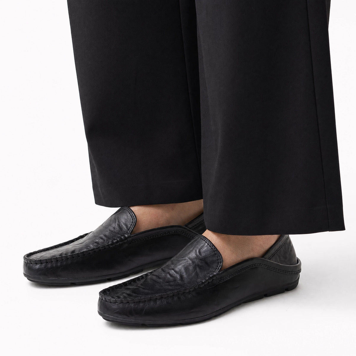 Black Patent Slip On Loafers