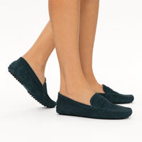 Dark Grey Penny Pebbled Loafers