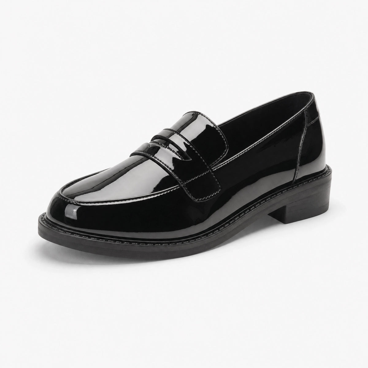 Loafers Patent Leather Black Heel