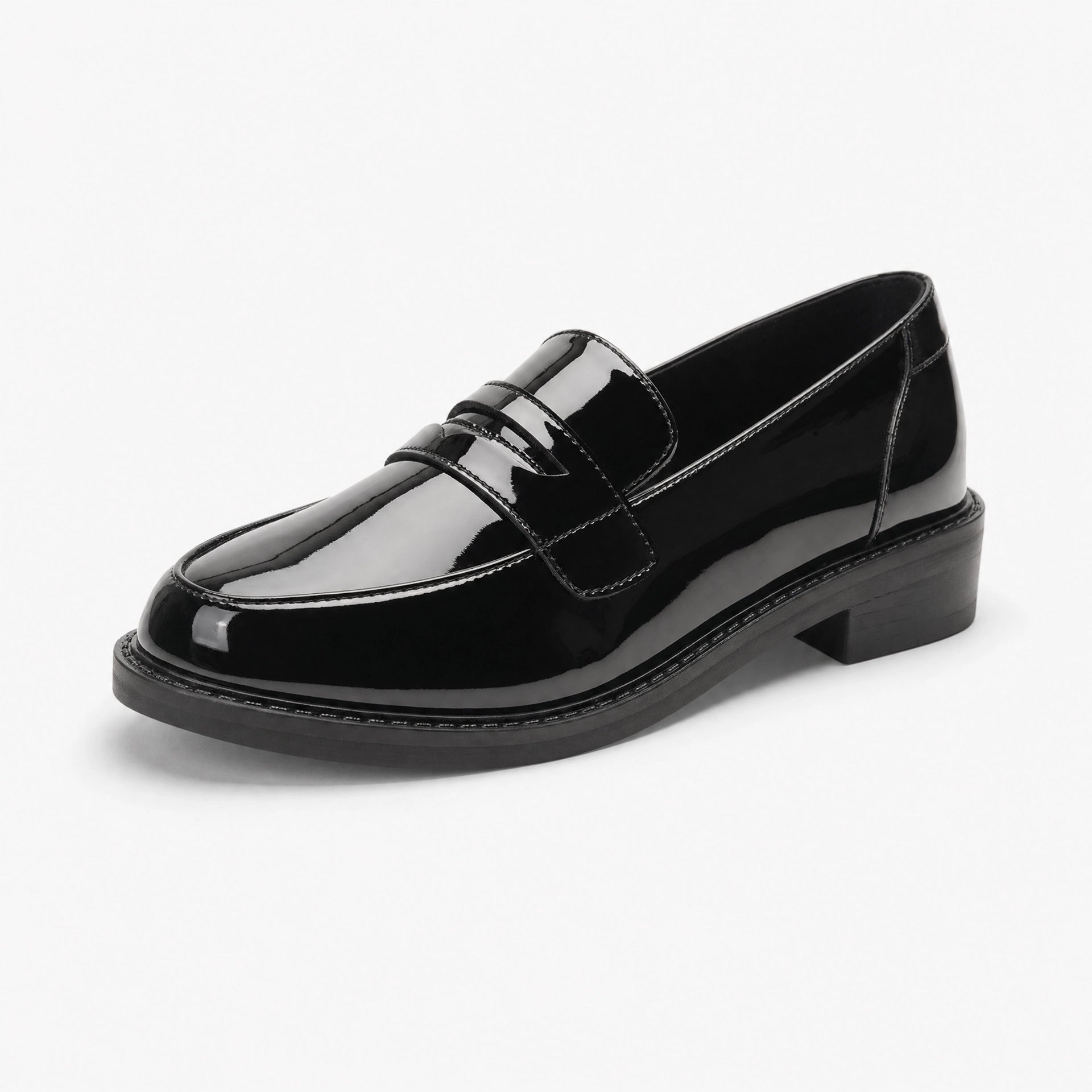 Loafers Patent Leather Black Heel