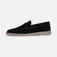 Black Suede Contrast Stitch Loafers