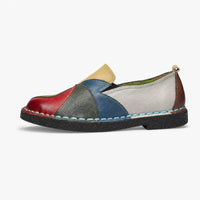 Multicolour Patchwork Leather Loafers