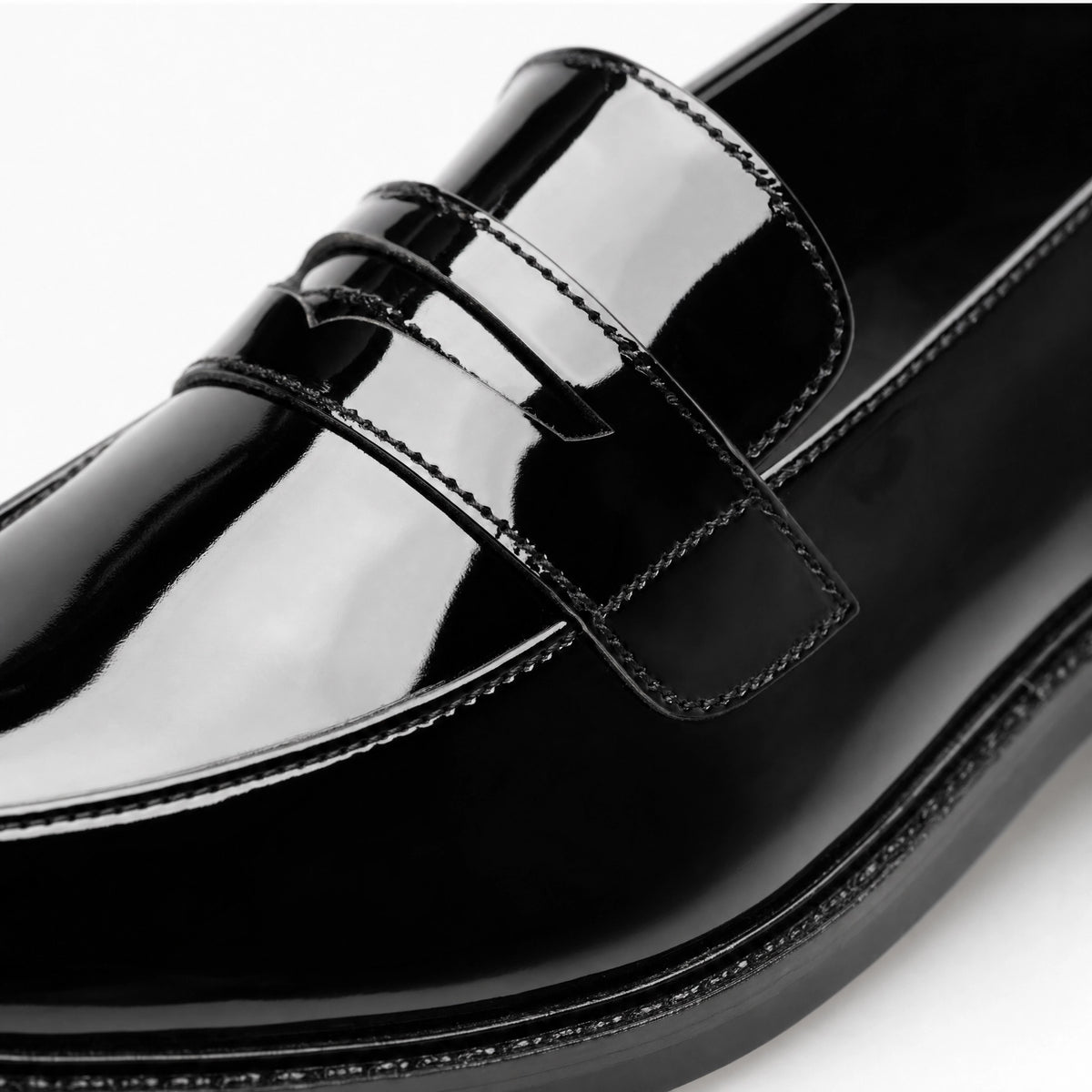 Loafers Patent Leather Black Heel