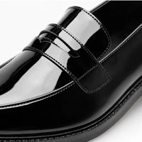 Loafers Patent Leather Black Heel