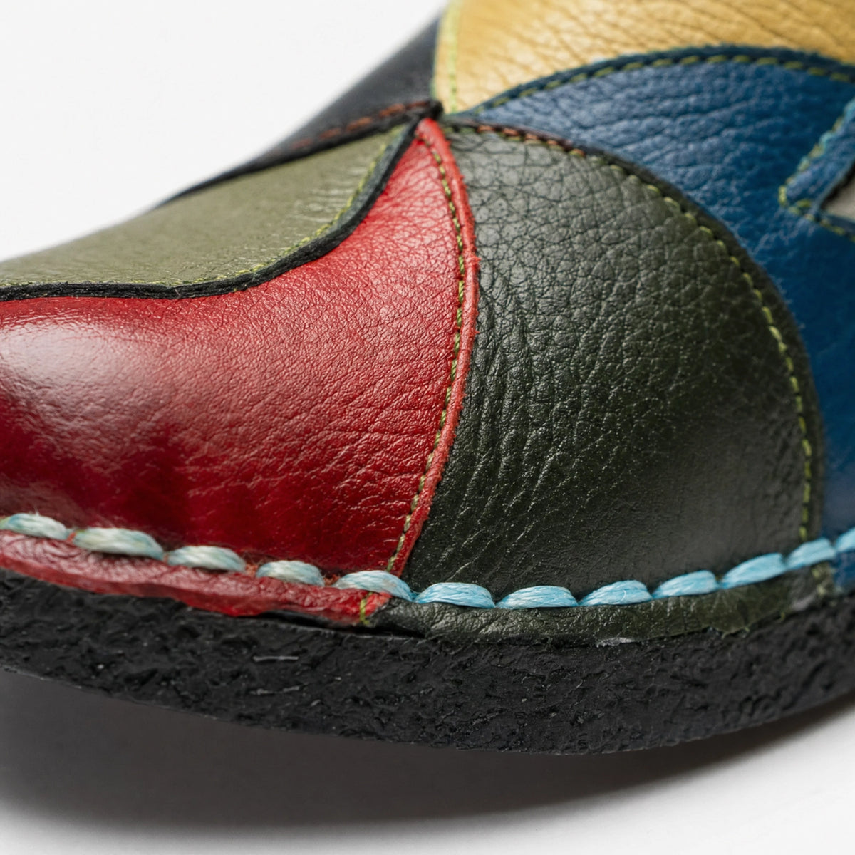 Multicolour Patchwork Leather Loafers