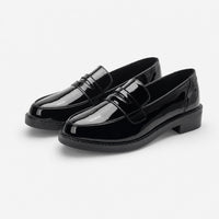 Loafers Patent Leather Black Heel