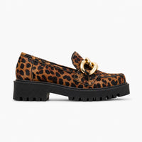 Leopard Chain Platform Loafers