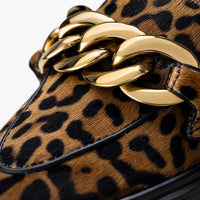 Leopard Chain Platform Loafers