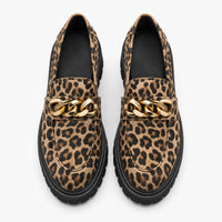 Leopard Chain Platform Loafers