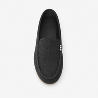 Black Fabric Bar Loafers