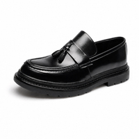 Black Patent Tassel Block Loafers