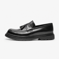 Black Patent Tassel Block Loafers