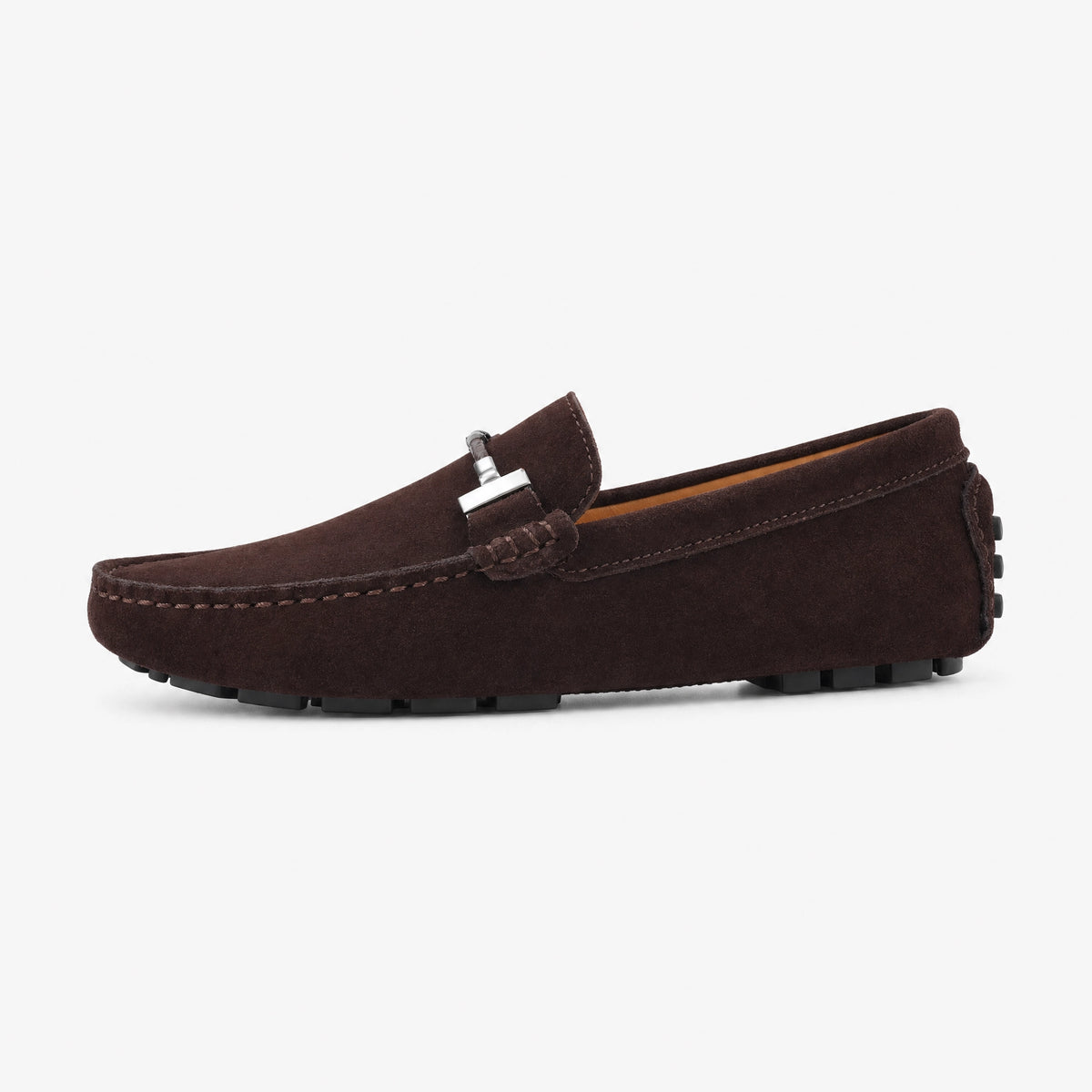 Dark Brown Chain Trim Loafers