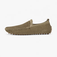 Khaki Suede Driving Loafers