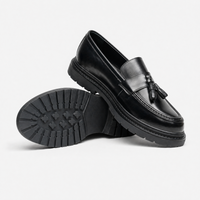 Black Patent Tassel Block Loafers