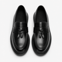 Black Patent Tassel Block Loafers