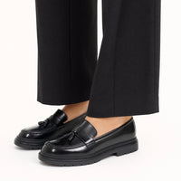 Black Patent Tassel Block Loafers