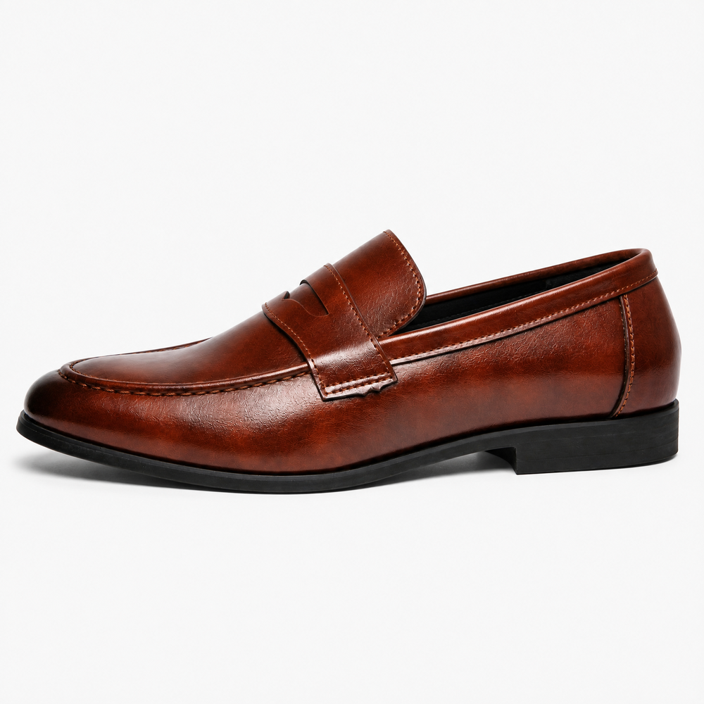Men's Brown Leather Penny Loafers