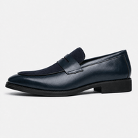 Gentry Morris Men's Navy Suede Pointed Toe Slip-On Loafers