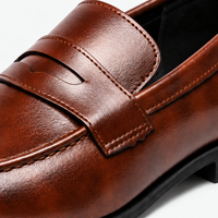 Men's Brown Leather Penny Loafers