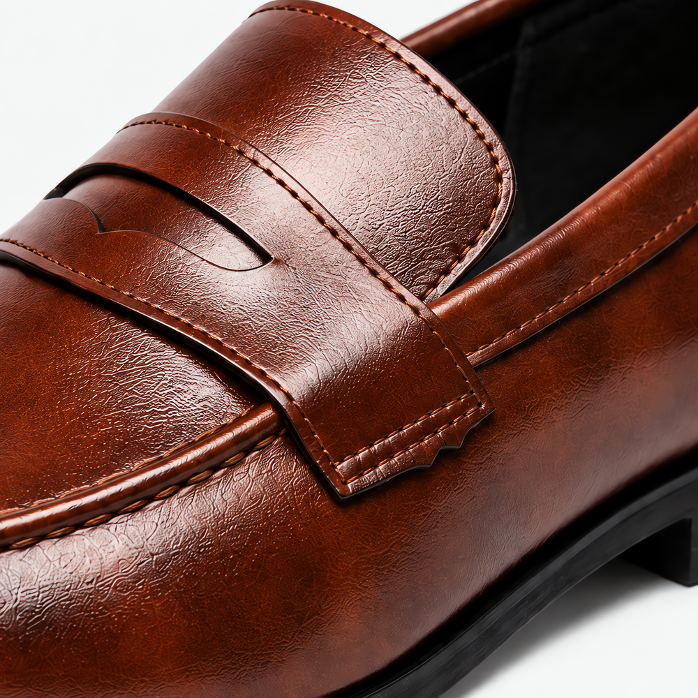 Men's Brown Leather Penny Loafers