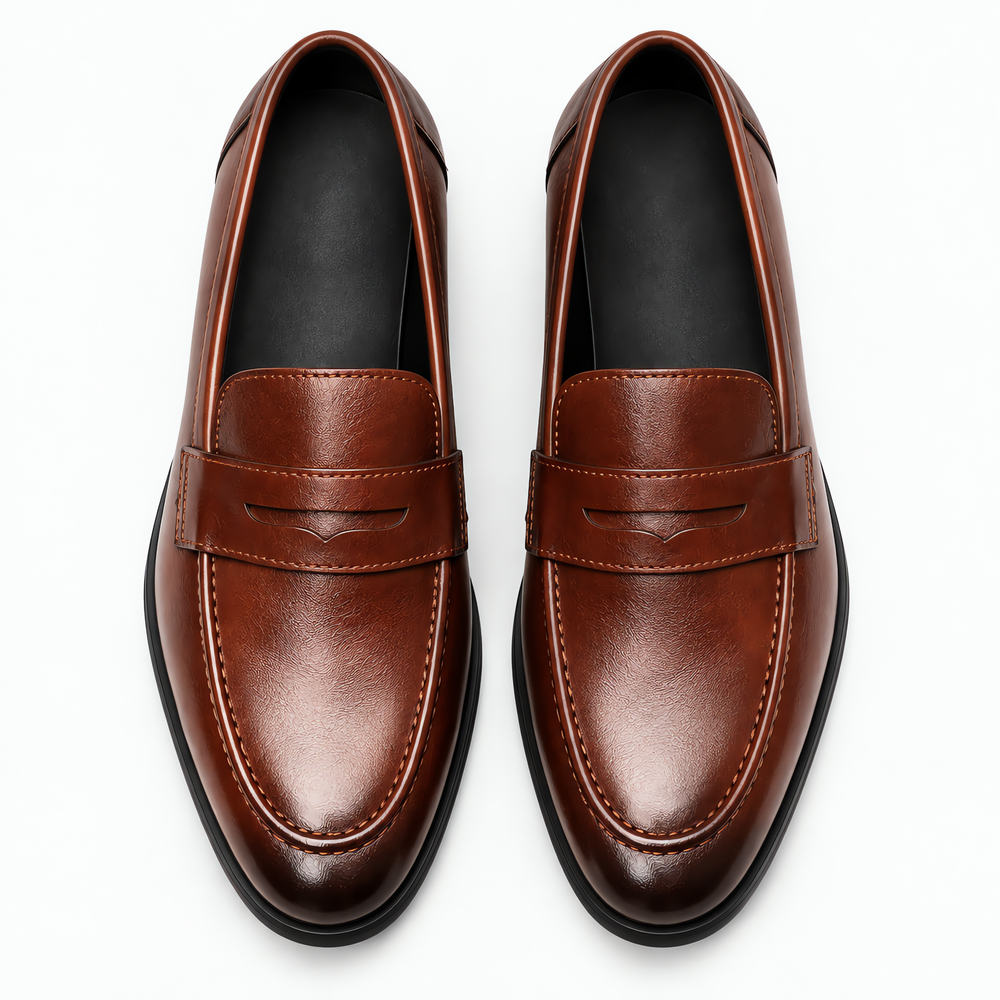 Men's Brown Leather Penny Loafers