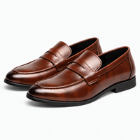 Men's Brown Leather Penny Loafers